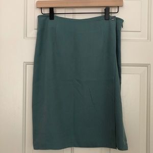 Tommy Bahama 100% Silk Handi-Wrap Skirt, Green/Blue, Size 10